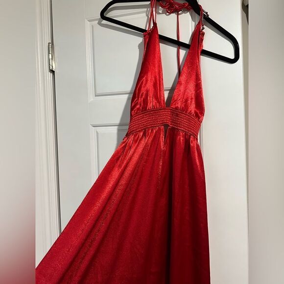 Free People NWT Look In To The Sun Gown in the color Red Racer size S - Picture 7 of 9
